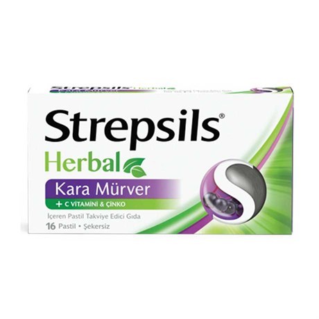 Strepsils Herbal Kara Mürver Boğaz Pastili_Bitkisel Ürünler