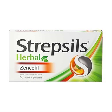 Strepsils Herbal Zencefil Boğaz Pastili_Bitkisel Ürünler